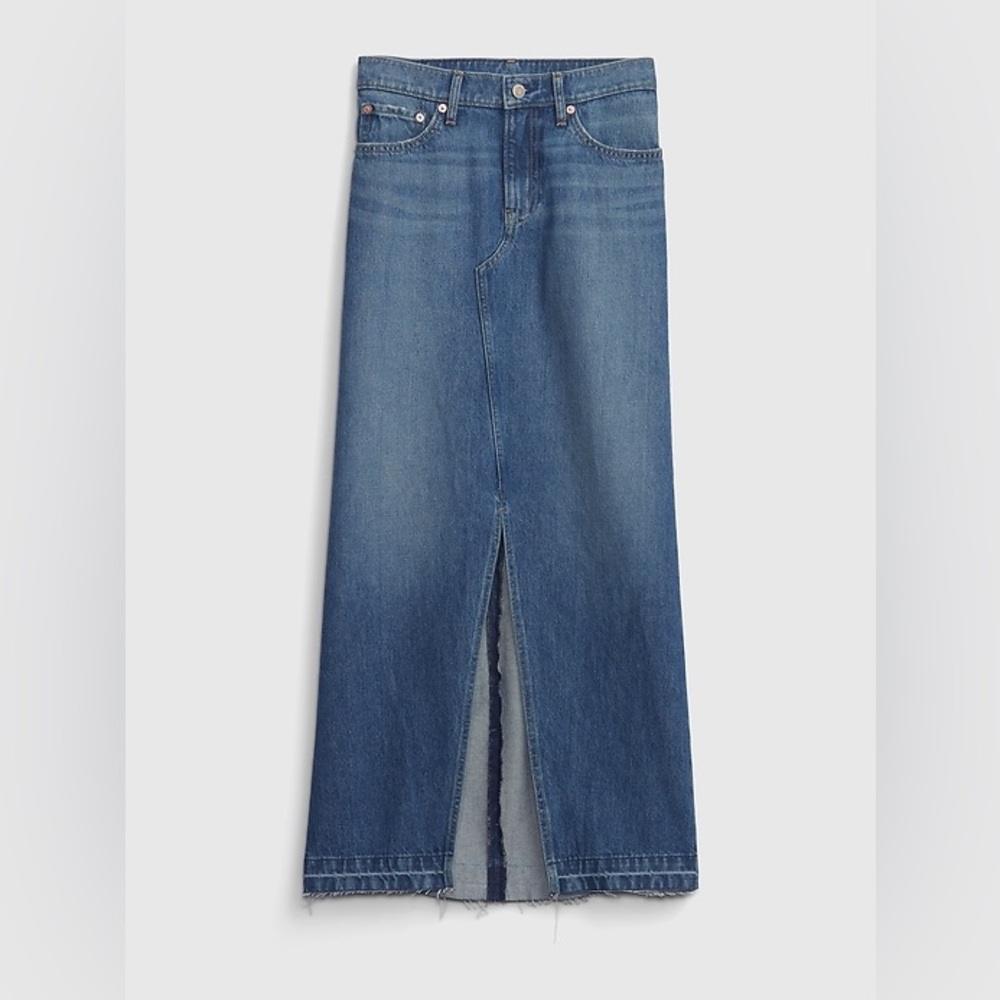 Gap Women’s Denim Maxi Skirt - Medium Indigo - Petite - Size 28/6 - NWT